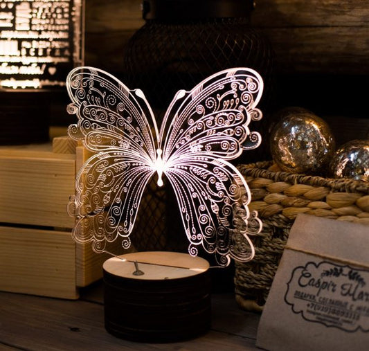 3d Butterfly Illusion Lamp